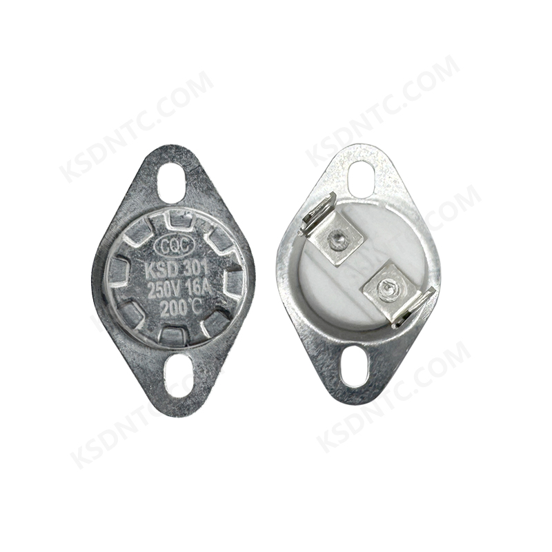 KSD301 16A 弯脚固定环斜角45度